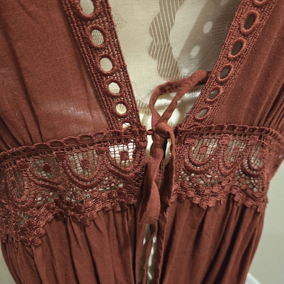 Torrid Duster Length Kimono, Rust, Size 2 - Picture 5 of 9